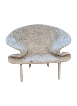 Main View - Click To Enlarge - MOROSO - Doodle Embroidered Leather Armchair