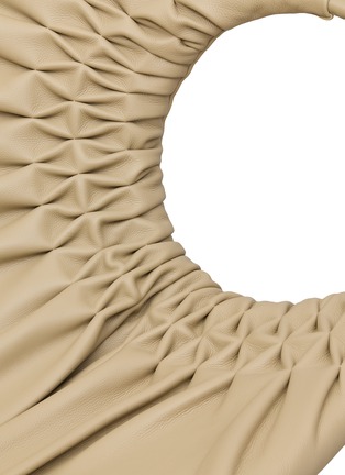 Detail View - Click To Enlarge - MOROSO - Smock Swivel  Leather Armshair — Caramel