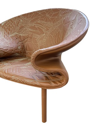 Detail View - Click To Enlarge - MOROSO - Doodle Embroidered Leather Armchair