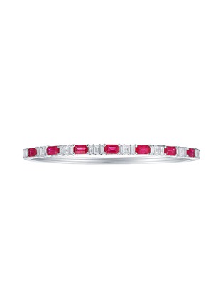 Main View - Click To Enlarge - LC COLLECTION JEWELLERY - Diamond Ruby 18K White Gold Bangle