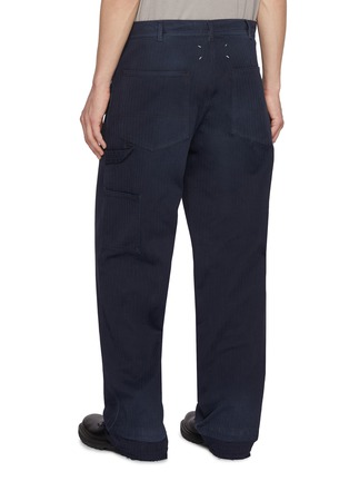 Back View - Click To Enlarge - MAISON MARGIELA - Herringbone Straight Leg Cargo Pants