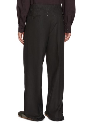 Back View - Click To Enlarge - MAISON MARGIELA - Straight Leg Light Fresco Wool Drawstring Waist Pants