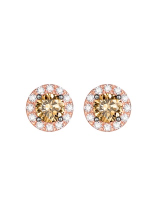 Main View - Click To Enlarge - LC COLLECTION JEWELLERY - Diamond 18K Rose Gold Earrings