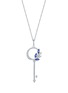 Main View - Click To Enlarge - LC COLLECTION JEWELLERY - Diamond Sapphire 18K White Gold Pendant Necklace