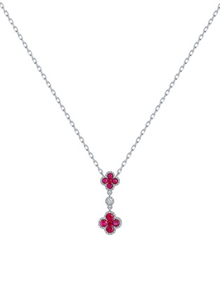 Main View - Click To Enlarge - LC COLLECTION JEWELLERY - Diamond Ruby 18K White Gold Necklace