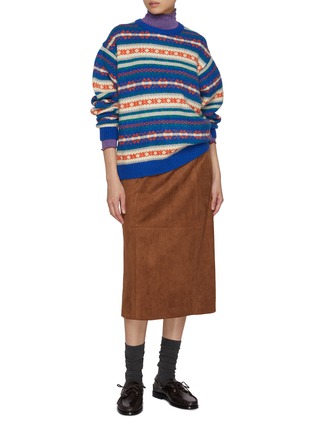Figure View - Click To Enlarge - SIENNE - Grandpa Jacquard Knit Sweater