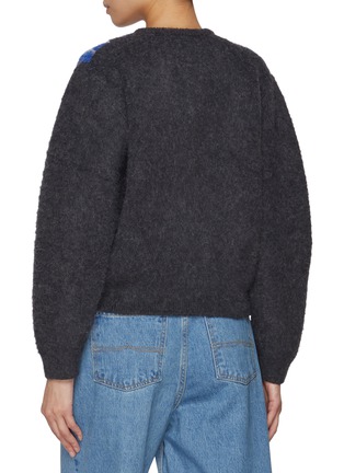 Back View - Click To Enlarge - SIENNE - Heart Argyle Knit Sweater