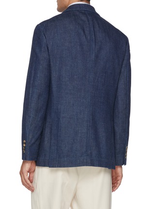 Back View - Click To Enlarge - BRUNELLO CUCINELLI - Single Breasted Dark Wash Denim Blazer