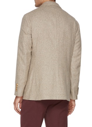Back View - Click To Enlarge - BRUNELLO CUCINELLI - Check Silk Wool Double Breasted Blazer