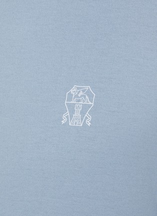  - BRUNELLO CUCINELLI - Chest Logo Crewneck Cotton Jersey T-Shirt