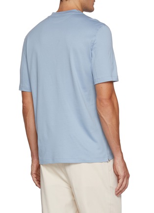 Back View - Click To Enlarge - BRUNELLO CUCINELLI - Chest Logo Crewneck Cotton Jersey T-Shirt
