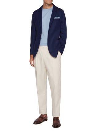 Figure View - Click To Enlarge - BRUNELLO CUCINELLI - Chest Logo Crewneck Cotton Jersey T-Shirt