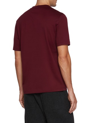 Back View - Click To Enlarge - BRUNELLO CUCINELLI - Chest Logo Crewneck Cotton Jersey T-Shirt