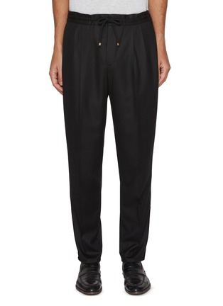 Main View - Click To Enlarge - BRUNELLO CUCINELLI - Elasticated Wool Drawstring Pants