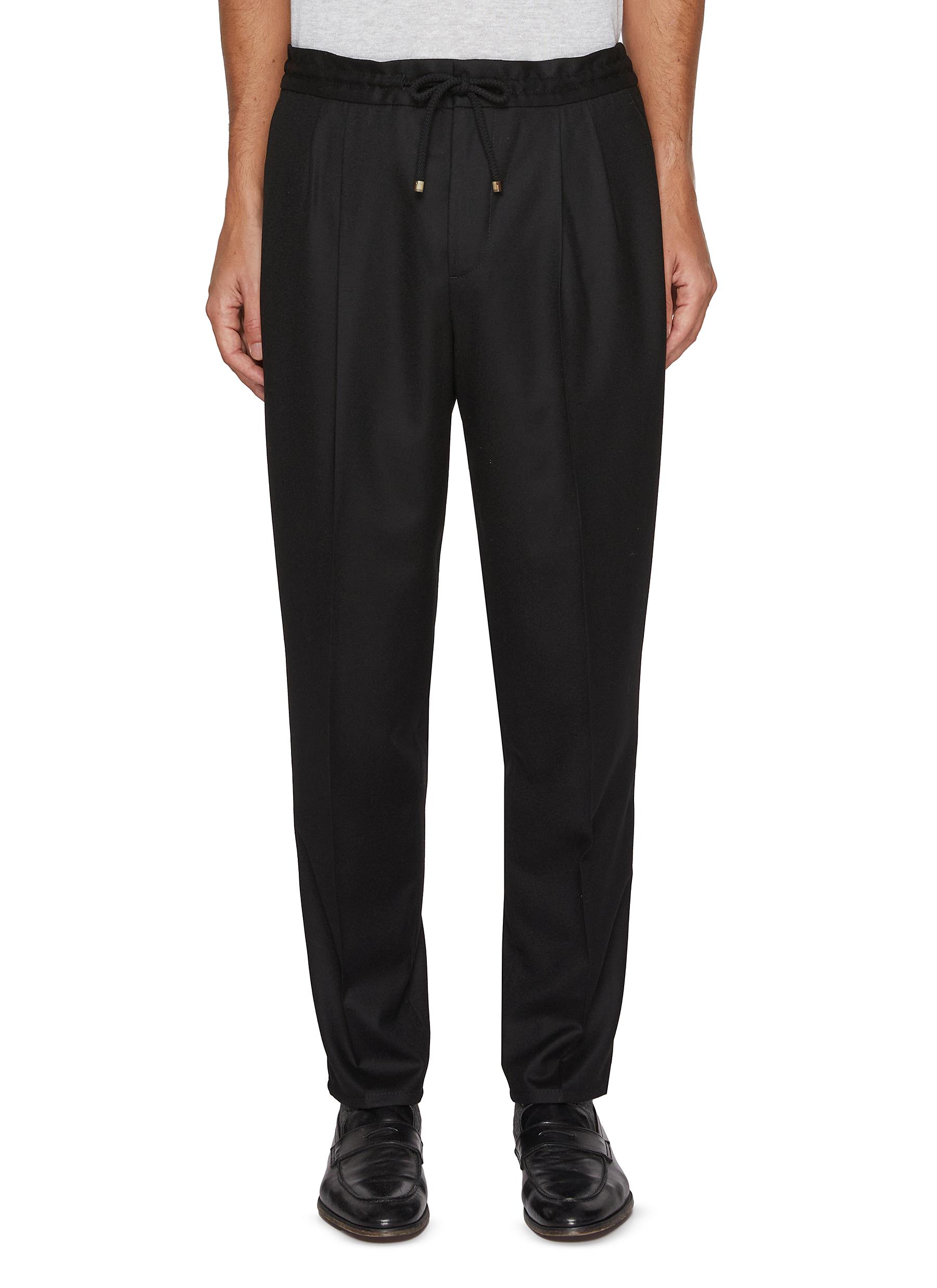 BRUNELLO CUCINELLI | Elasticated Wool Drawstring Pants | Men