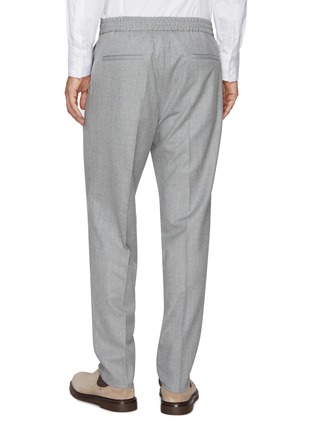 Back View - Click To Enlarge - BRUNELLO CUCINELLI - Elasticated Wool Drawstring Pants