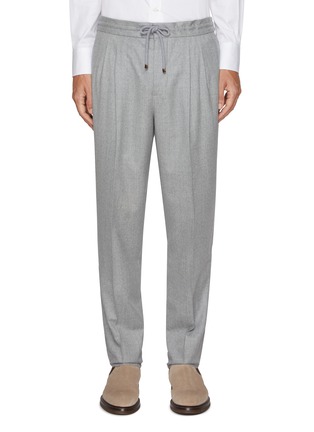 Main View - Click To Enlarge - BRUNELLO CUCINELLI - Elasticated Wool Drawstring Pants