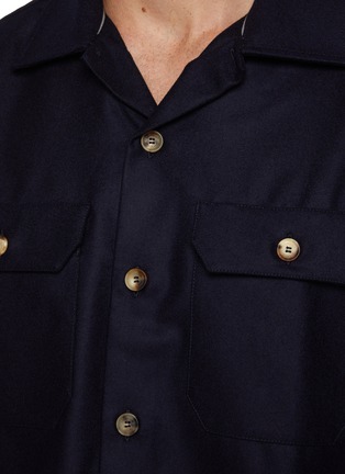  - BRUNELLO CUCINELLI - Camp Collar Virgin Wool Flannel Overshirt
