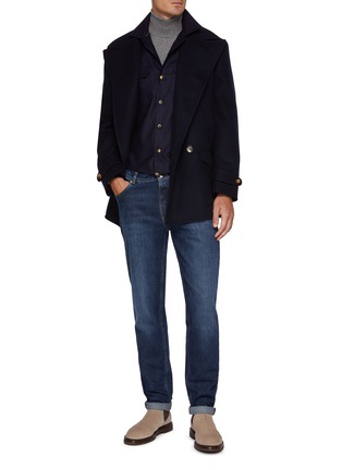Figure View - Click To Enlarge - BRUNELLO CUCINELLI - Camp Collar Virgin Wool Flannel Overshirt