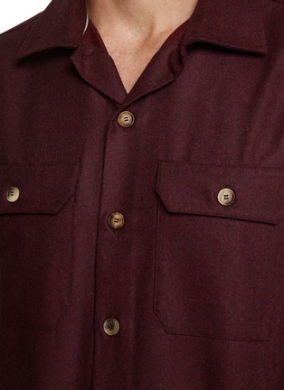  - BRUNELLO CUCINELLI - Camp Collar Virgin Wool Flannel Overshirt
