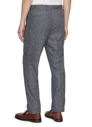 Back View - Click To Enlarge - BRUNELLO CUCINELLI - Herringbone Wool Cashmere Pleated Pants