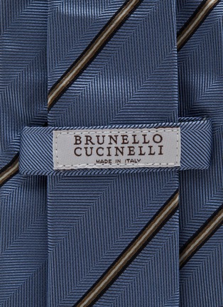 Detail View - Click To Enlarge - BRUNELLO CUCINELLI - Diagonal Stripe Silk Tie