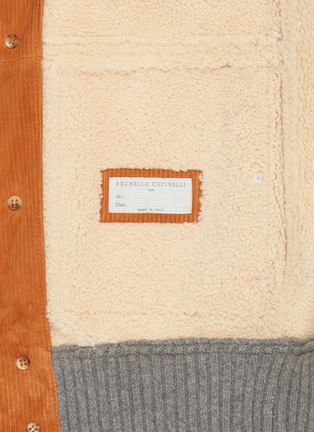  - BRUNELLO CUCINELLI - Shearling Collar Rib Cuff Cashmere Jacket