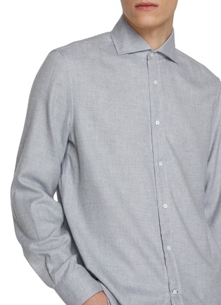  - BRUNELLO CUCINELLI - Spread Collar Cotton Blend Shirt