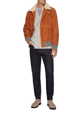 Figure View - Click To Enlarge - BRUNELLO CUCINELLI - Crewneck Cotton Jersey Logo T-Shirt