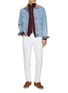 Figure View - Click To Enlarge - BRUNELLO CUCINELLI - Embroidered Logo Cashmere Blend Zip Up Cardigan