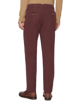 Back View - Click To Enlarge - BRUNELLO CUCINELLI - Flat Front Cotton Chino Pants