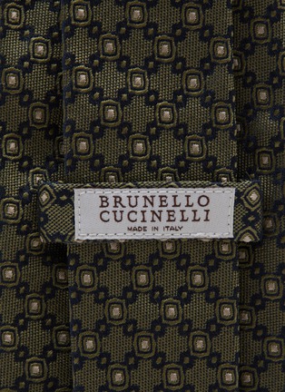 Detail View - Click To Enlarge - BRUNELLO CUCINELLI - Geometric Pattern Silk Tie