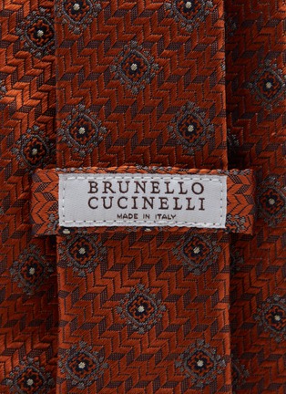 Detail View - Click To Enlarge - BRUNELLO CUCINELLI - Geometric Pattern Silk Tie