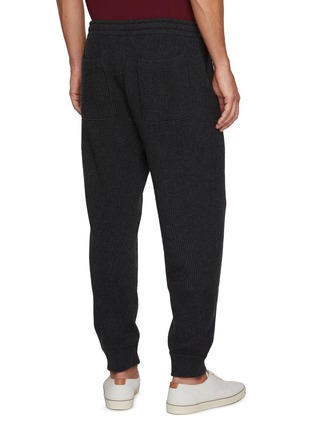 Back View - Click To Enlarge - BRUNELLO CUCINELLI - Ribbed Drawstring Cashmere Knit Pants