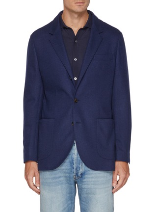 Main View - Click To Enlarge - BRUNELLO CUCINELLI - Double Breasted Cashmere Jersey Blazer