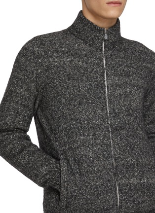  - BRUNELLO CUCINELLI - Contrast Cuffs Wool Blend Zip Up Cardigan