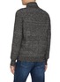 Back View - Click To Enlarge - BRUNELLO CUCINELLI - Contrast Cuffs Wool Blend Zip Up Cardigan
