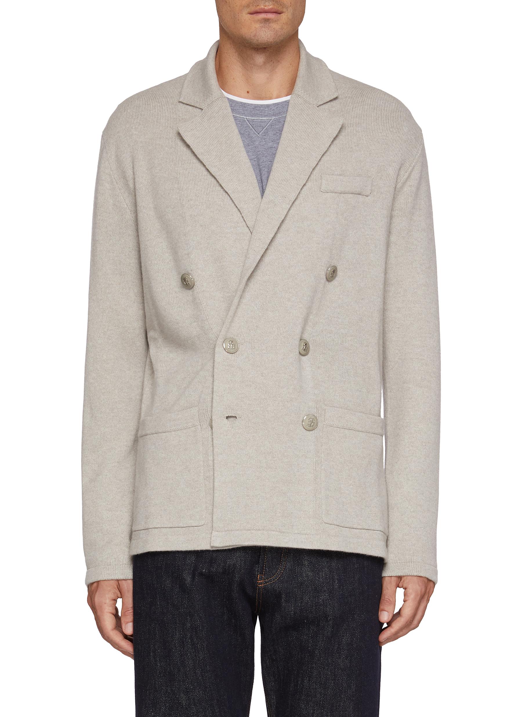 【関税込み】BRUNELLO CUCINELLI Double-breasted cardigan Brunello Cucinelli Men's Hollywood Glamour Cashmere Double