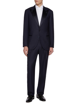 Main View - Click To Enlarge - BRUNELLO CUCINELLI - Single Breasted Wool Silk Twill Tuxedo Suit