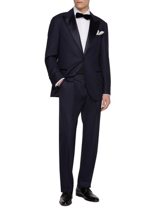 Figure View - Click To Enlarge - BRUNELLO CUCINELLI - Single Breasted Wool Silk Twill Tuxedo Suit