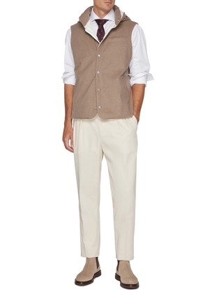 Figure View - Click To Enlarge - BRUNELLO CUCINELLI - Padded Hooded Wool Vest