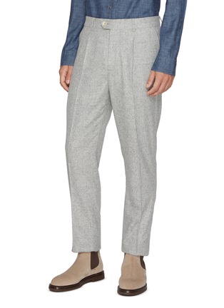 Detail View - Click To Enlarge - BRUNELLO CUCINELLI - Double Breasted Silk Wool Cashmere Suit