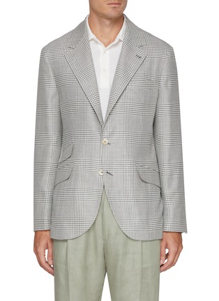 Main View - Click To Enlarge - BRUNELLO CUCINELLI - Check Single Breasted Blazer