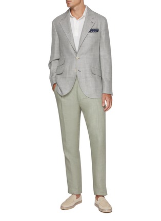 Figure View - Click To Enlarge - BRUNELLO CUCINELLI - Check Single Breasted Blazer