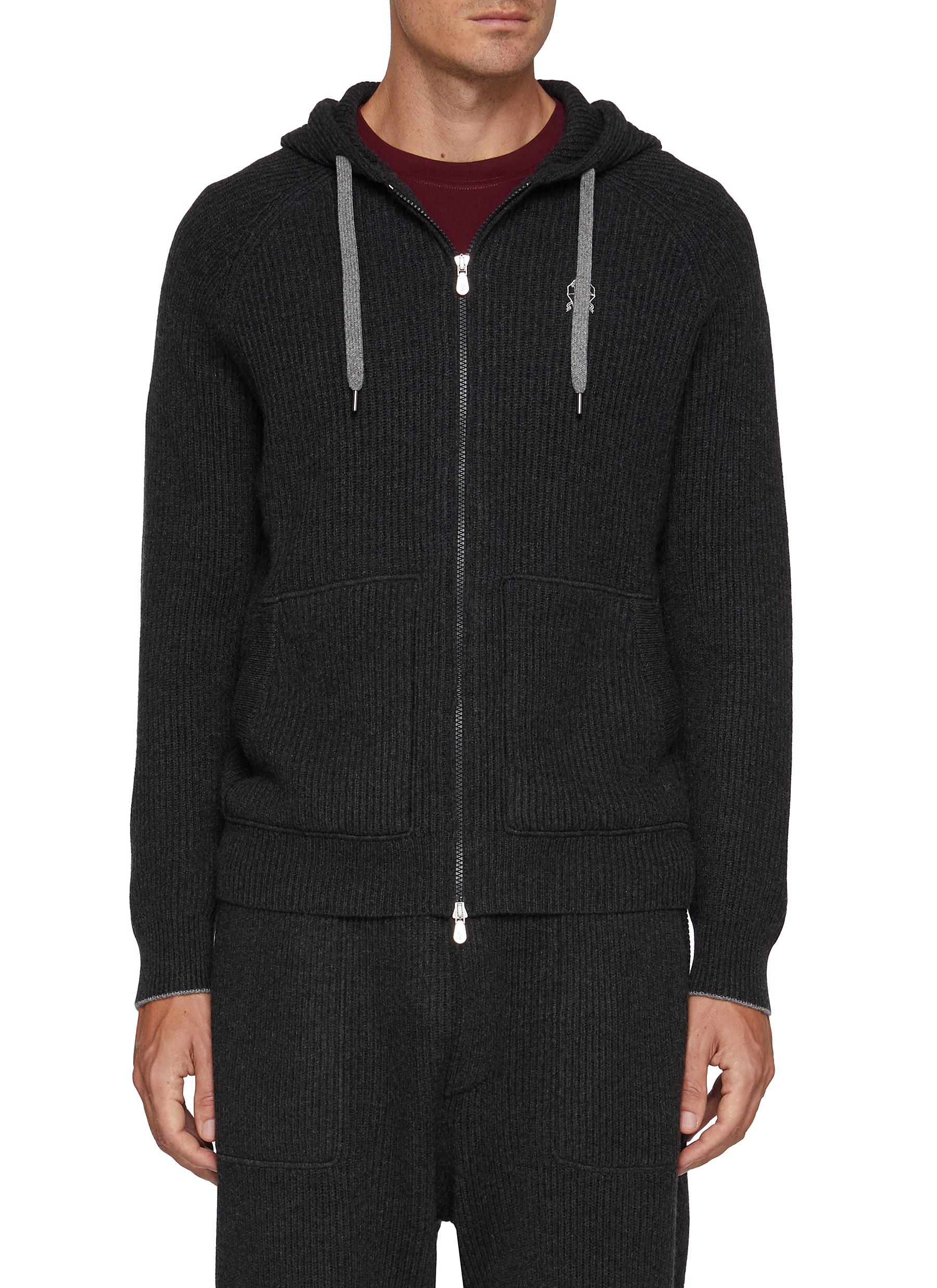 VIP【関税送料無料】希少 BRUNELLO CUCINELLI HOODED JACKET Brunello Cucinelli Cashmere Lined Hooded Jacket Navy at