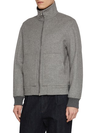 Detail View - Click To Enlarge - BRUNELLO CUCINELLI - High Neck Zip Up Cashmere Bomber Jacket
