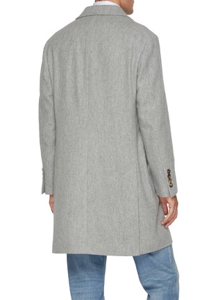 Back View - Click To Enlarge - BRUNELLO CUCINELLI - Flap Pocket Single Breasted Cashmere Long Coat