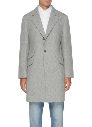 Main View - Click To Enlarge - BRUNELLO CUCINELLI - Flap Pocket Single Breasted Cashmere Long Coat