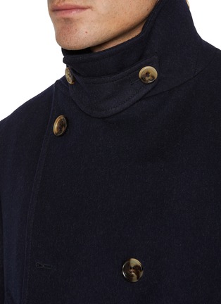  - BRUNELLO CUCINELLI - Convertible Collar Double Breasted Wool Overcoat