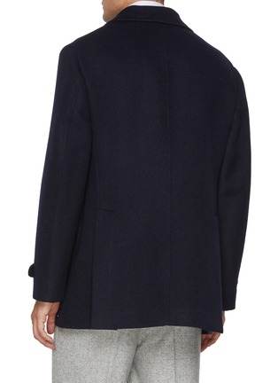 Back View - Click To Enlarge - BRUNELLO CUCINELLI - Convertible Collar Double Breasted Wool Overcoat